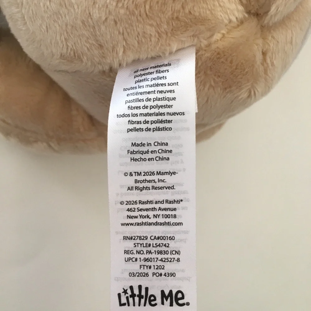 Plush Bear Baby Gift - Beige Bear with Blue “It's A Boy' Shirt” NEW | Little Me